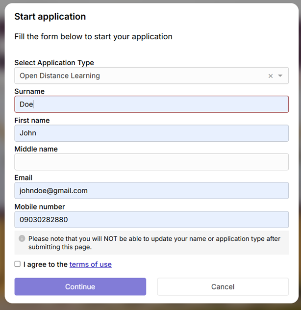 Step 2 Fill Form Screen